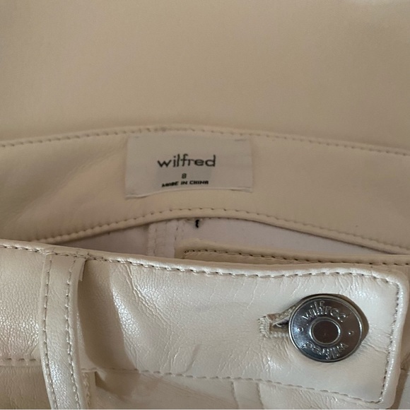 Wilfred Melina Cropped in Birch Ivory Vegan Leather Pants FLAW - Picture 11 of 13